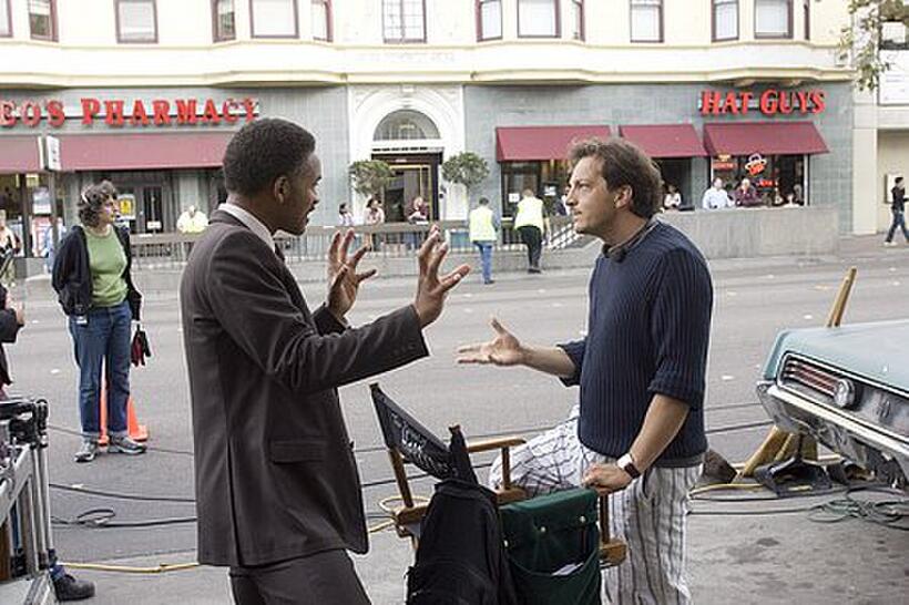 Will Smith and director Gabriele Muccino on the set of "The Pursuit of Happyness."