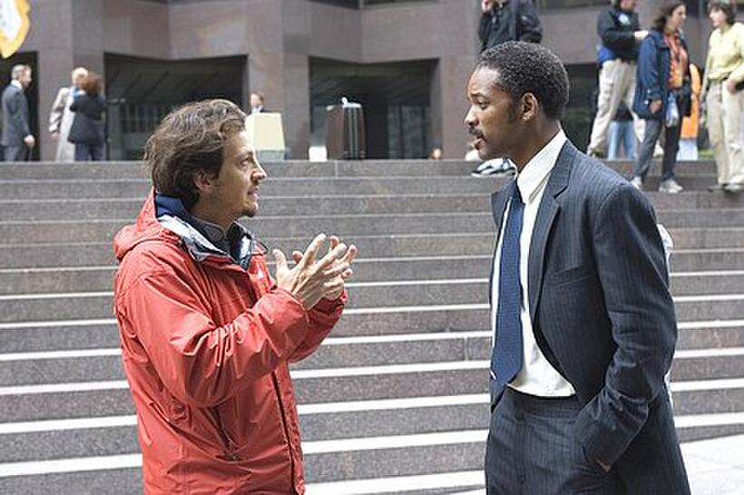 Director Gabriele Muccino and Will Smith on the set of "The Pursuit of Happyness."