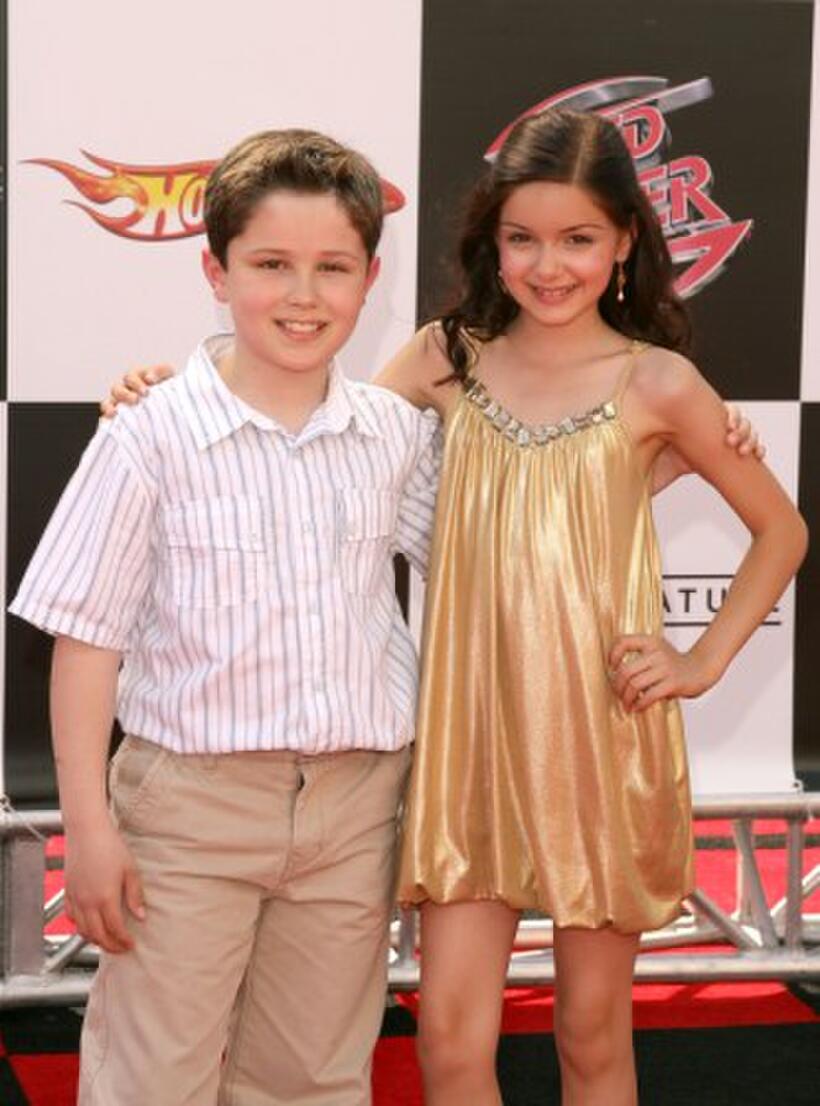 Nicholas Elia and Ariel Winter at the California premiere of "Speed Racer" - Arrivals.