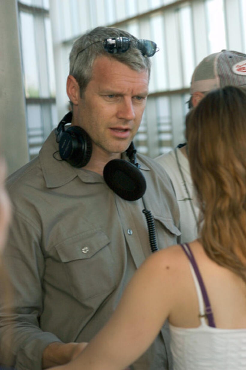 Director Neil Burger on the set of "The Lucky Ones."