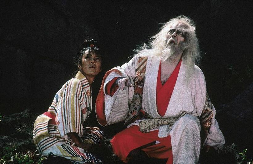 Peter and Tatsuya Nakadai as Lord Hidetora Ichimonji in "Ran."