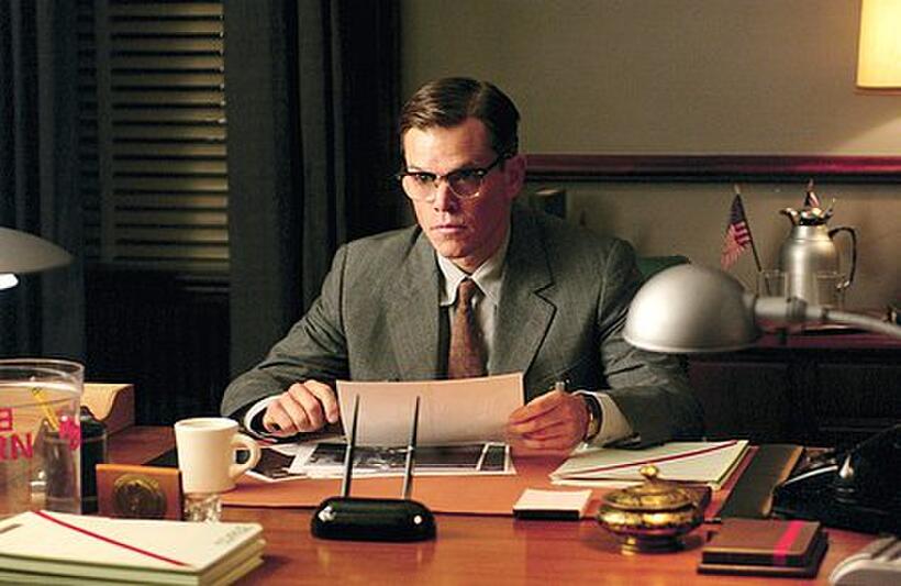 Matt Damon as Edward Wilson, a man who believes in America and sacrifices everything he loves to protect it, in "The Good Shepherd."