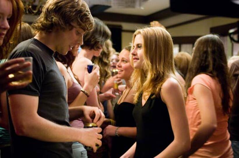 Dustin Milligan and Kristen Stewart in "In the Land of Women."