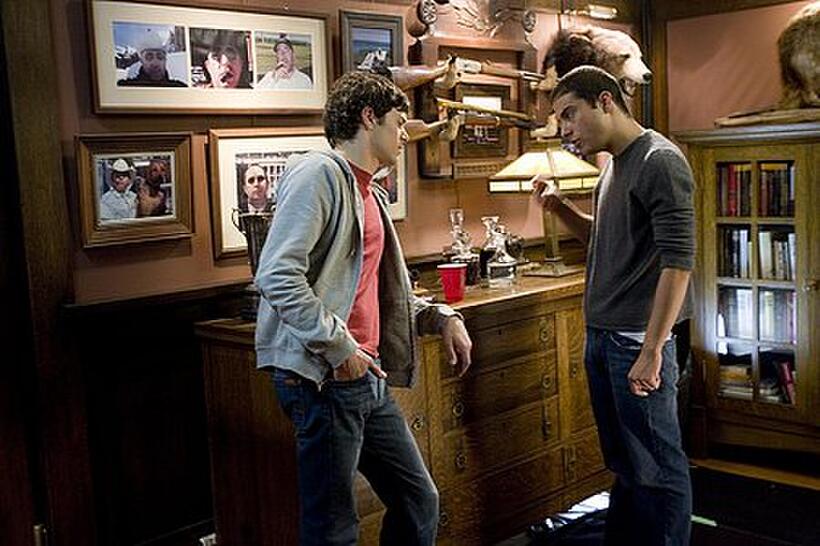 Adam Brody with director Jonathan Kasdan on the set of "In the Land of Women."