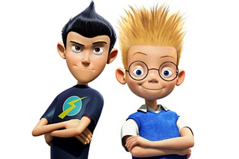 Wilbur Robinson (voiced by Wesley Singerman) and Lewis (voiced by Daniel Hansen) in "Meet the Robinsons."