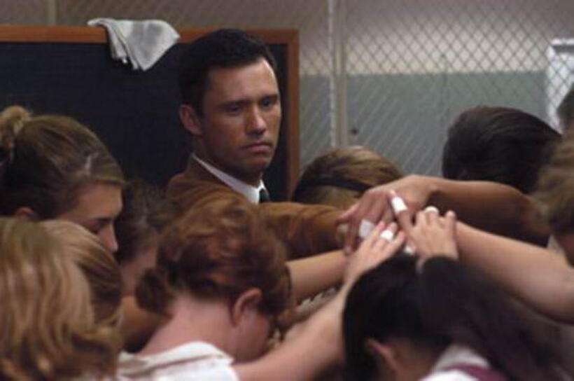 Jeffrey Donovan and the Lady Cyclones in "Believe in Me."