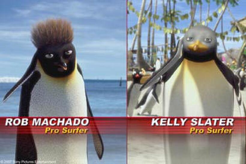 Rob Machado and Kelly Slater voice their own characters in "Surf's Up."