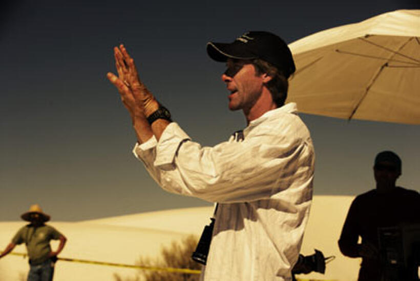 Director Michael Bay on the set of "Transformers."
