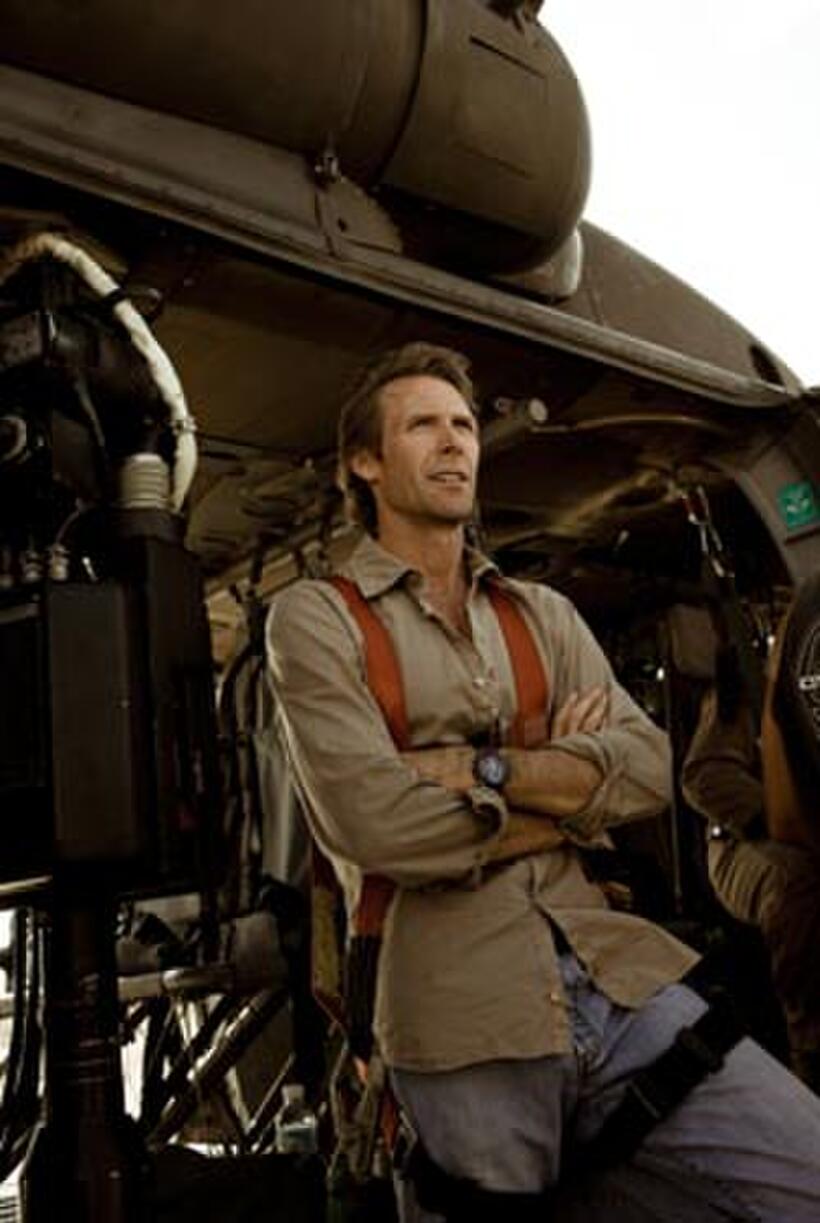 Director Michael Bay on the set of "Transformers."