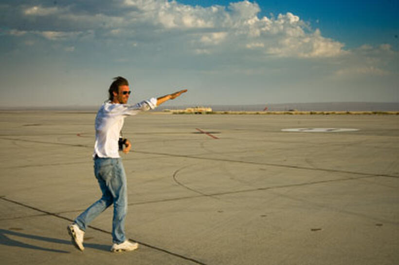 Director Michael Bay on the set of "Transformers."