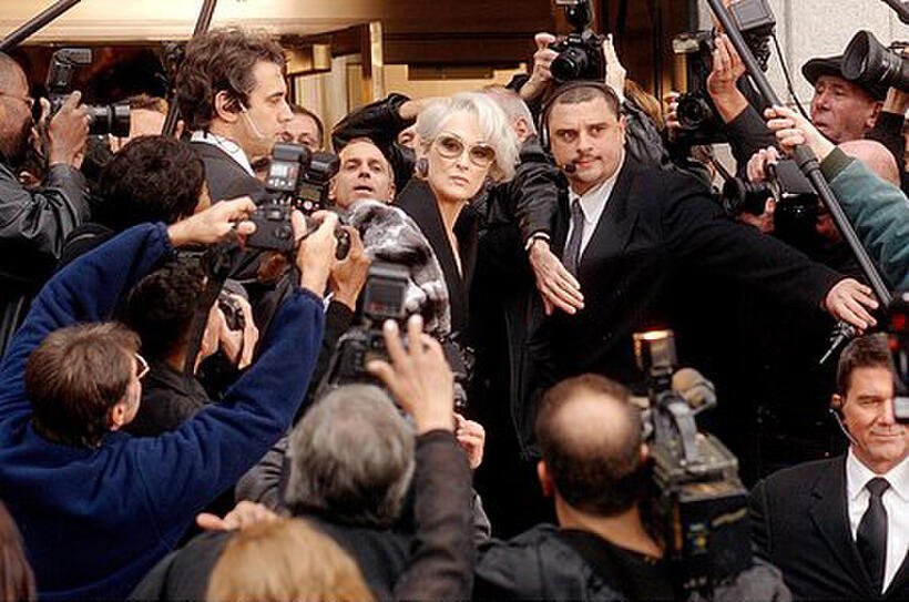 Fashion magazine editor Miranda Priestly (Meryl Streep) makes her way through a phalanx of paparazzi in "The Devil Wears Prada."