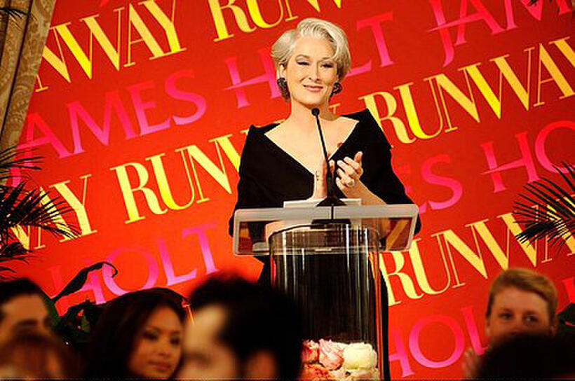 Miranda Priestly (Meryl Streep) is the center of attention at a major fashion show in "The Devil Wears Prada."
