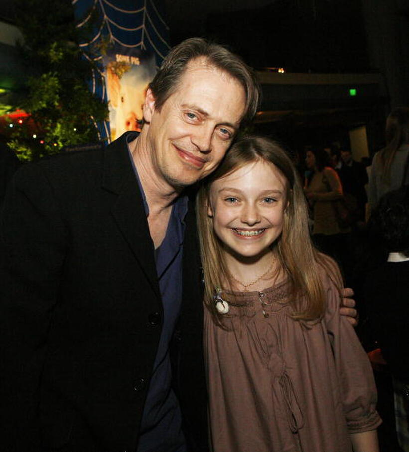 Actor Steve Buscemi and Dakota Fanning at the L.A. premiere of "Charlotte's Web."