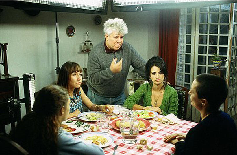 Director Pedro Almodovar on the set of "Volver."