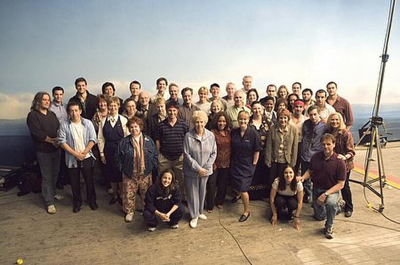 Writer/director/producer Paul Greengrass with the cast and crew of "United 93."