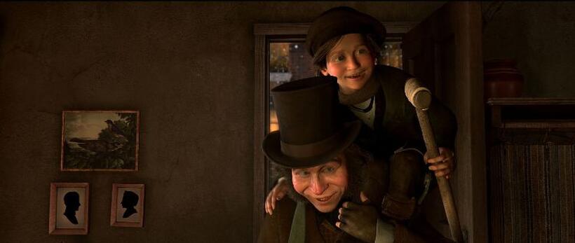 Bob Cratchit and Tiny Tim voiced by Gary Oldman in "Disney's A Christmas Carol."