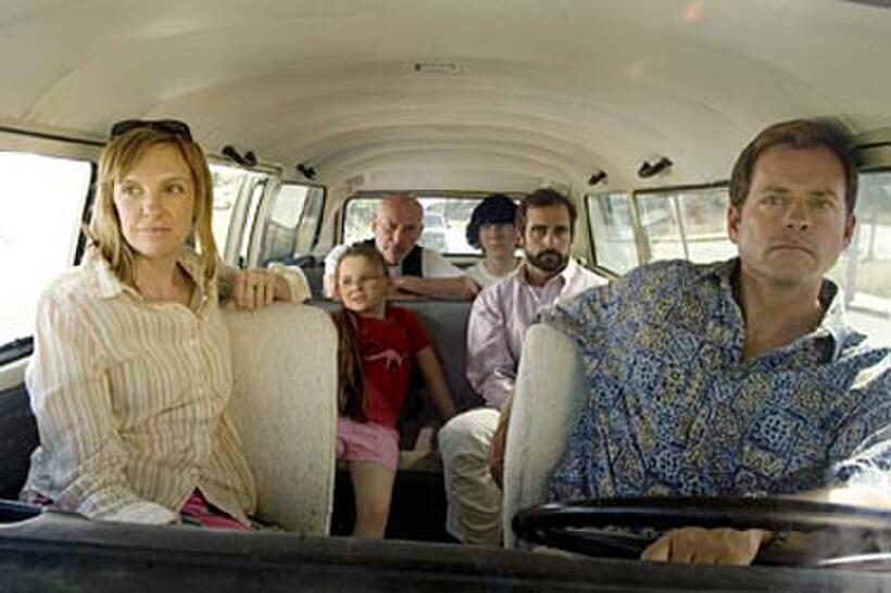 Toni Collette, Abigail Breslin, Alan Arkin, Paul Dano, Steve Carell and Greg Kinnear in "Little Miss Sunshine.''