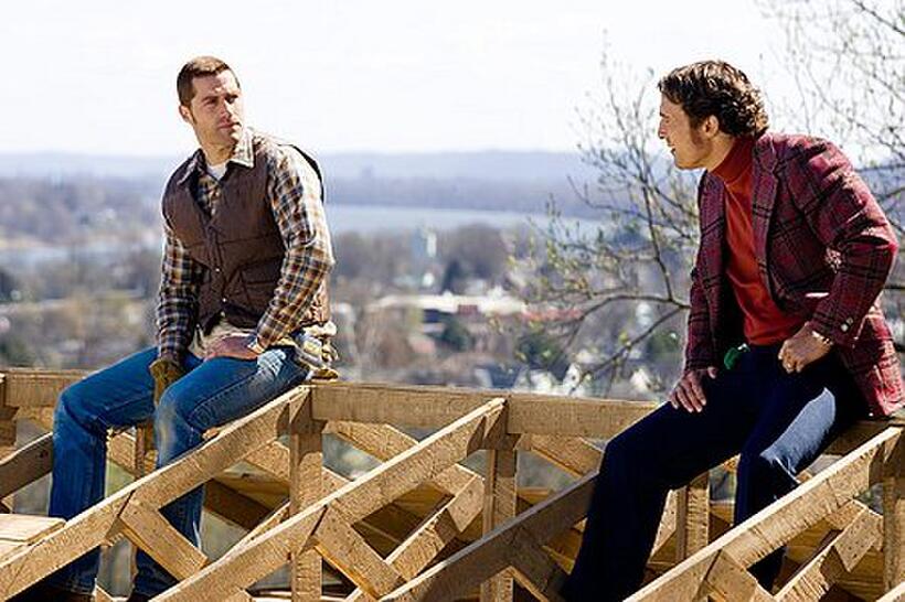 Jack Lengyel (Matthew McConaughey) visits Red Dawson (Matthew Fox) at home in "We Are Marshall."