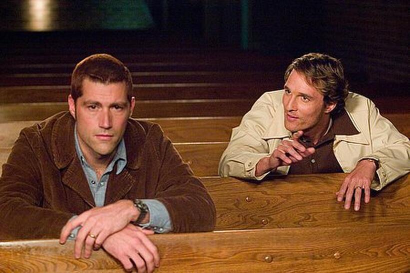 Matthew Fox and Matthew McConaughey in "We Are Marshall."