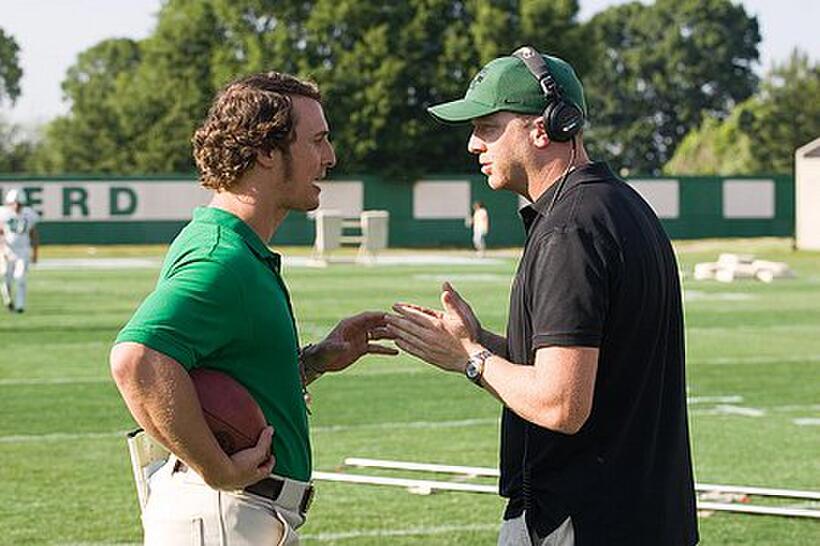 Matthew McConaughey and director McG on the set of "We Are Marshall."