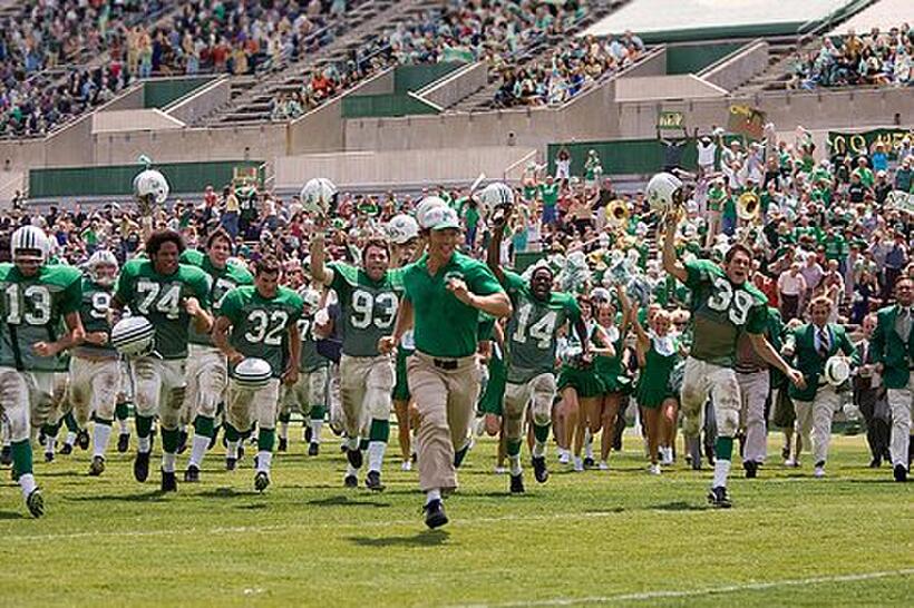 Matthew McConaughey leads the team out onto the field in "We Are Marshall."