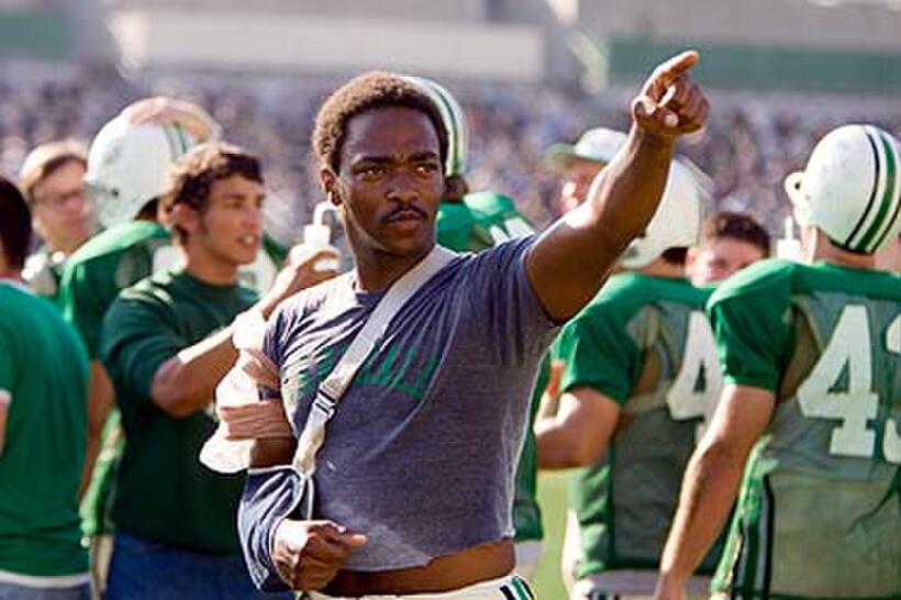 Nate Ruffin (Anthony Mackie) points to the stands in "We Are Marshall."