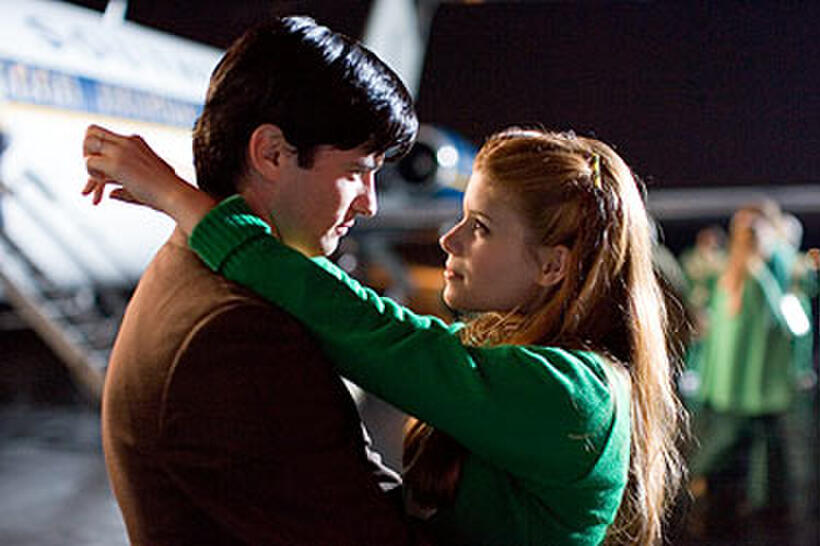 Running back Chris Griffin (Wes Brown) says goodbye to girlfriend Annie Cantrell (Kate Mara) in "We Are Marshall." 