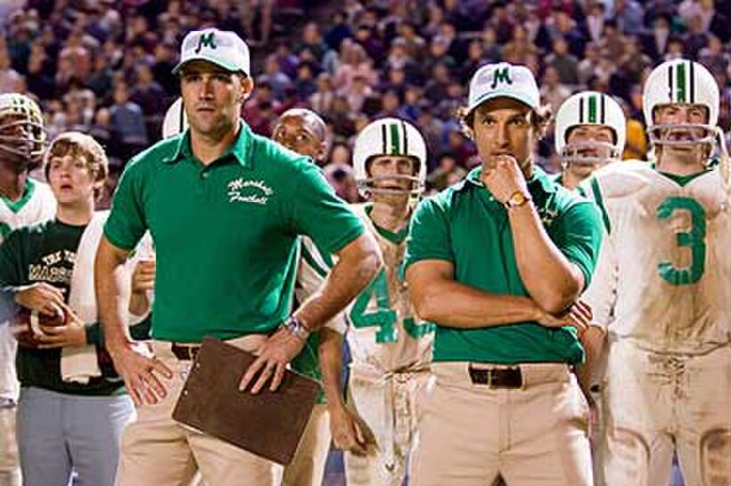 Assistant coach Red Dawson (Matthew Fox) and head coach Jack Lengyel in "We Are Marshall."