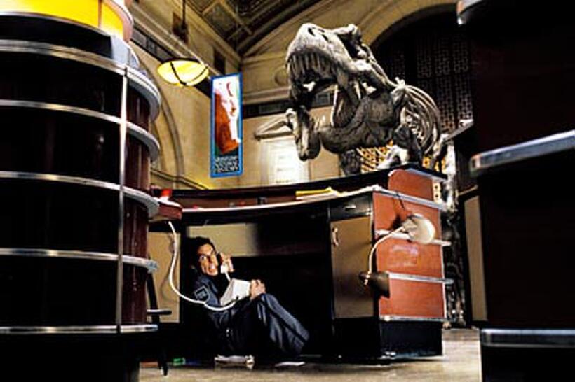 Ben Stiller makes a frantic call in "Night at the Museum."