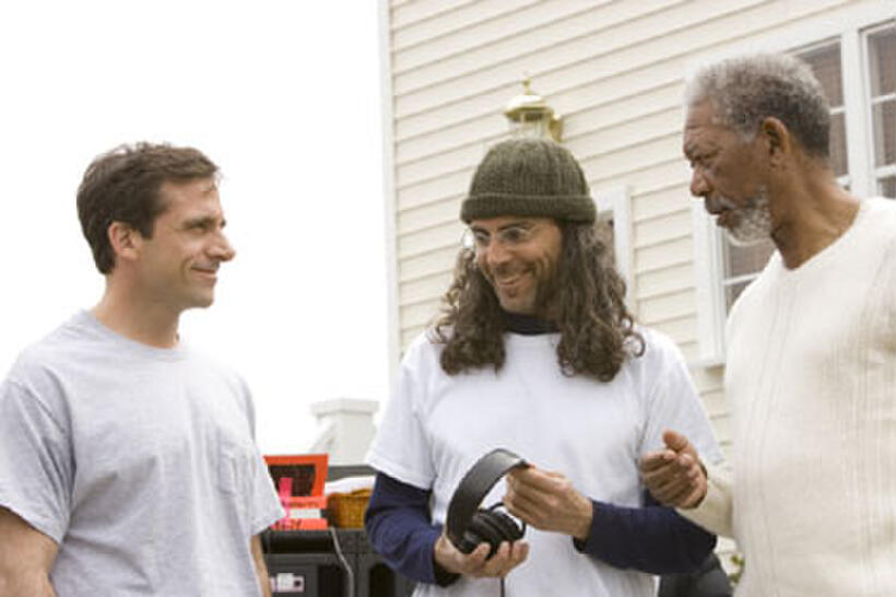 Steve Carell, Morgan Freeman and Tom Shadyac in "Evan Almighty."