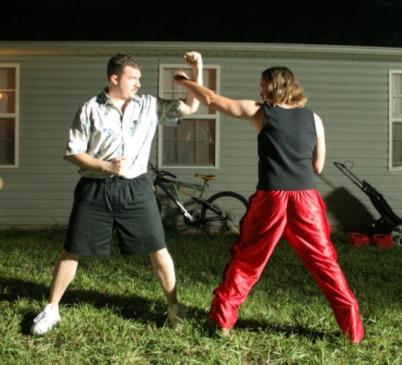 Danny McBride as Fred Simmons and Ben Best as Chuck in "The Foot Fist Way."