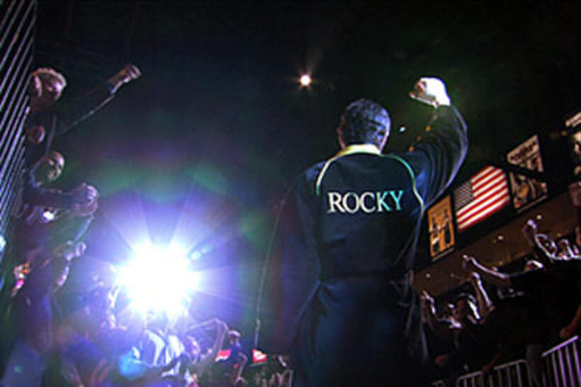 Sylvester Stallone garners cheers from the crowd in "Rocky Balboa."