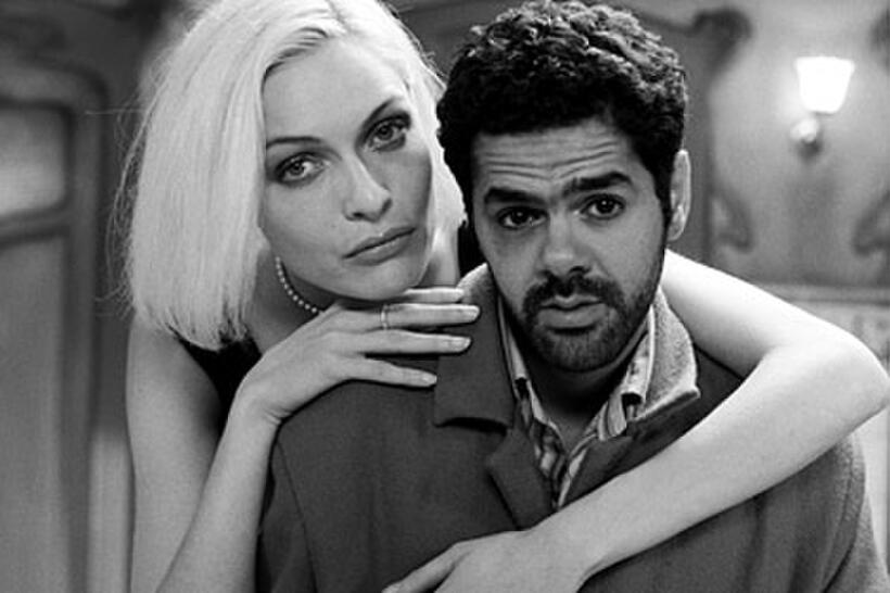 Angela (Rie Rasmussen) teaches André (Jamel Debbouze) how to accept himself in "Angel-A."