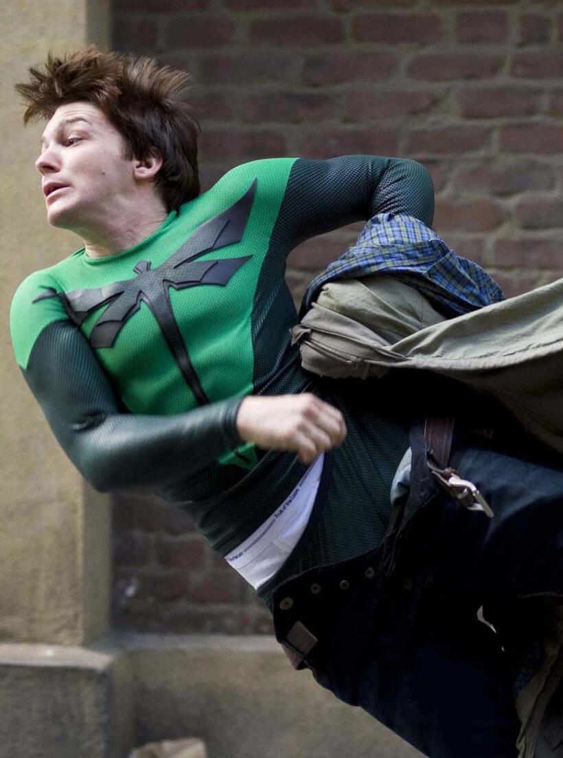 Drake Bell as Rick Riker in "Superhero Movie."
