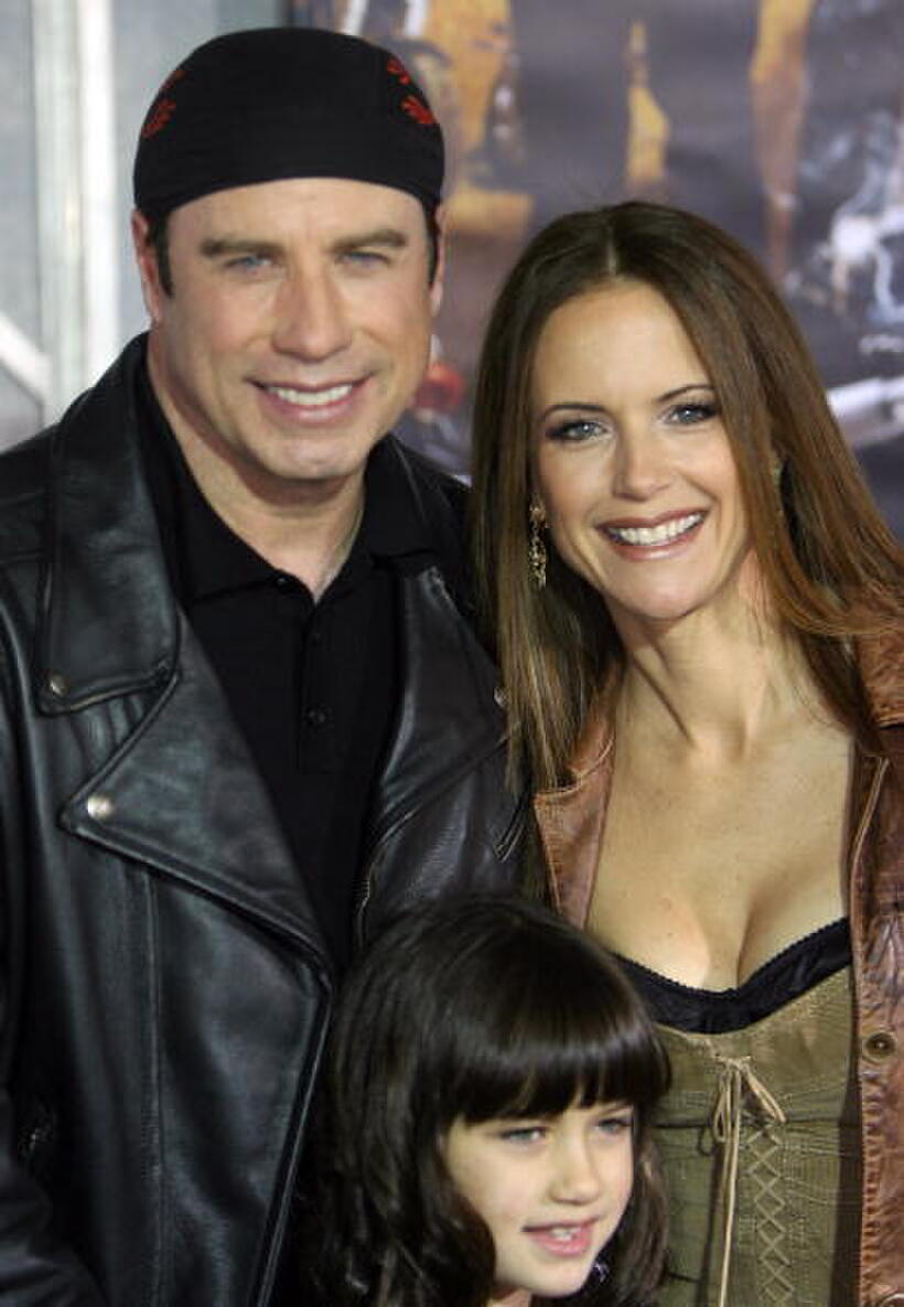 John Travolta with wife Kelly Preston and daughter at the Hollywood premiere of "Wild Hogs"