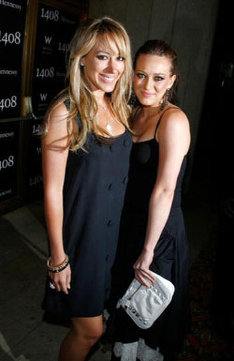 Actresses sisters Hayley Duff and Hilary Duff at the California premiere of "1408."
