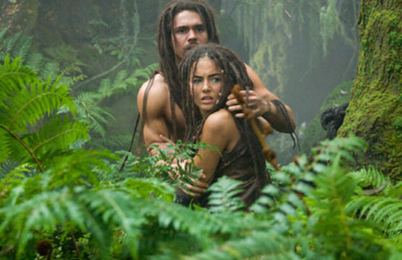 Steven Strait as D’Leh and Camilla Belle as Evolet in "10,000 B.C."