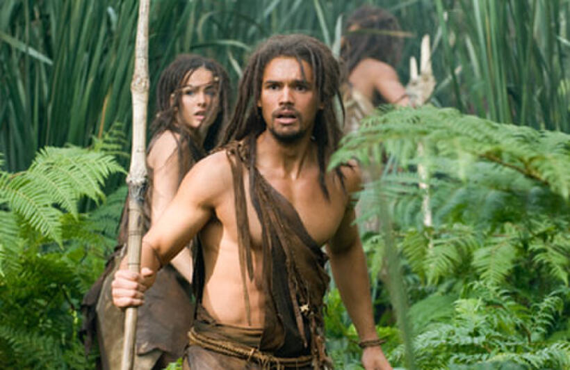 Camilla Belle as Evolet and Steven Strait as D’Leh in "10,000 B.C."