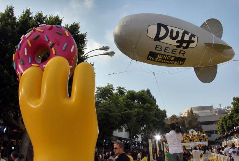 At the L.A. premiere of "The Simpsons Movie."