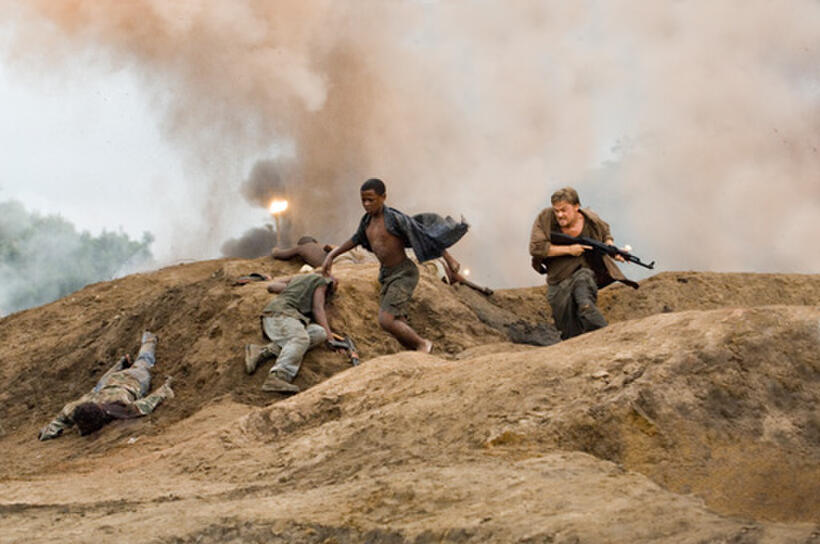 Kagiso Kuypers and Leonardo DiCaprio in "Blood Diamond." 