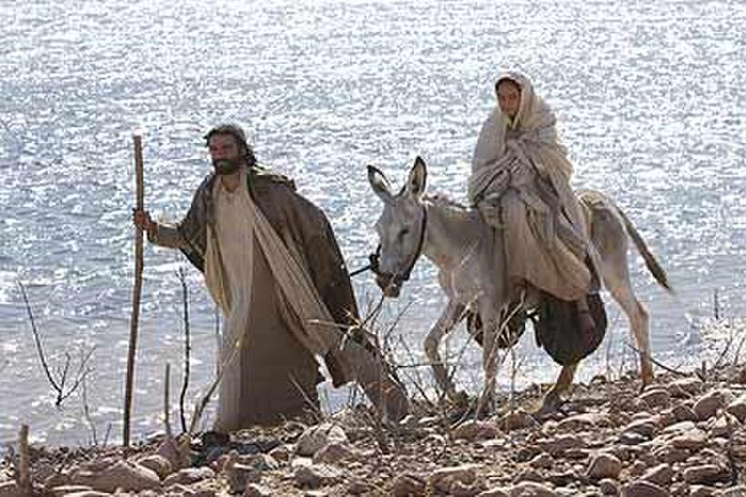 Joseph (Oscar Isaac) and Mary (Keisha Castle-Hughes) travel to Bethlehem in "The Nativity Story."