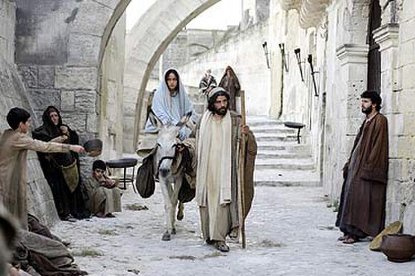 Joseph (Oscar Isaac) and Mary (Keisha Castle-Hughes) look for an inn in "The Nativity Story."