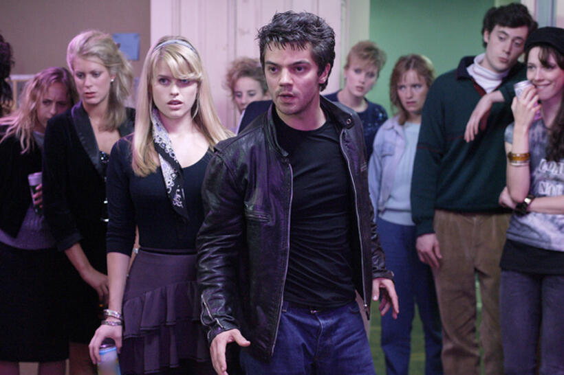 Alice (Alice Eve) and other students watch as Spencer (Dominic Cooper) preps for a fight in "Starter for 10."