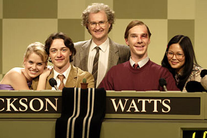 Alice Eve, James McAvoy, Mark Gatiss, Benedict Cumberbatch and Elaine Tan in "Starter for 10."