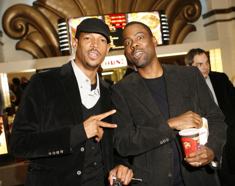 Marlon Wayans and Chris Rock at the Los Angeles premiere of "Norbit."