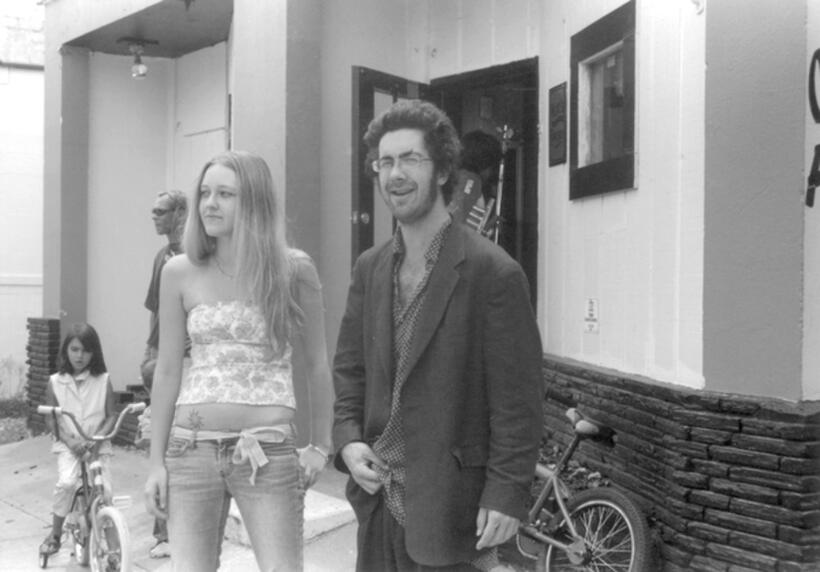 Kelly Forester and Damian Lahey on the set of "Cocaine Angel."
