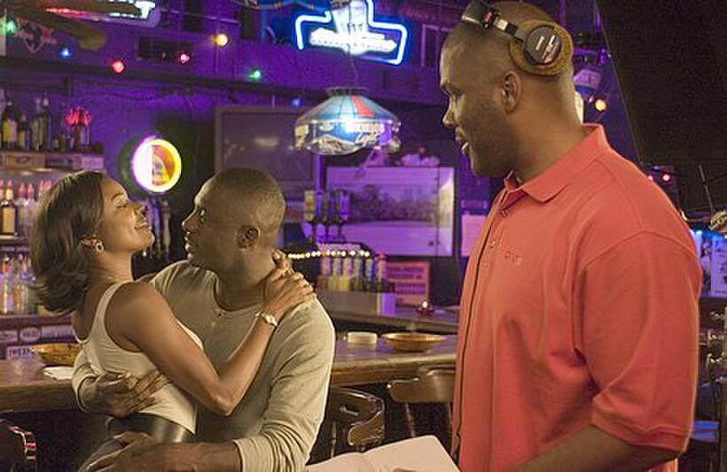 Gabrielle Union, Idris Elba and writer/director Tyler Perry on the set of "Daddy's Little Girls."