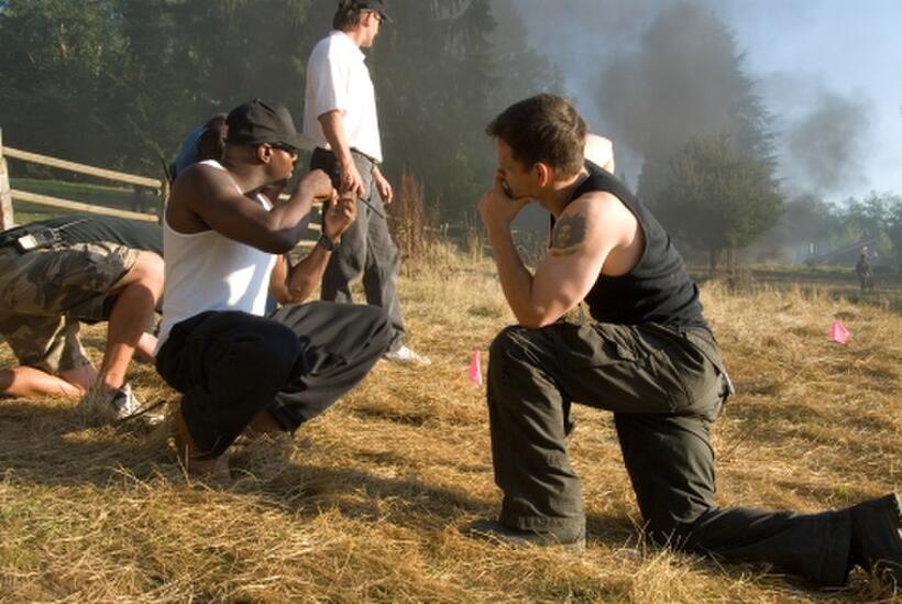 Mark Wahlberg and Antoine Fuqua in "Shooter."