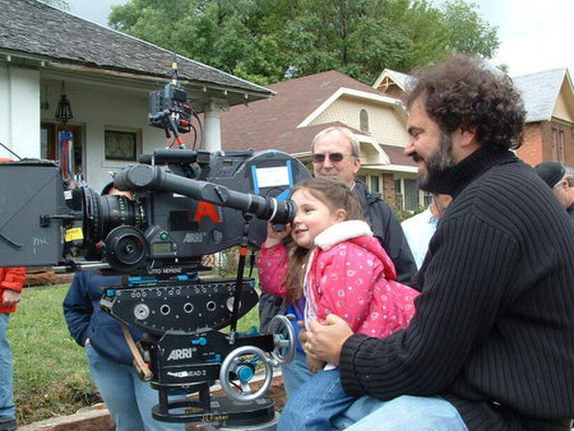 Ashlyn Yates, director James Keach and Julio Macat on the set of "Blind Dating."
