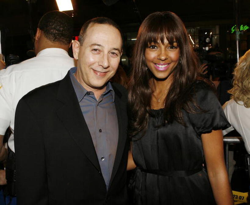 Actors Paul Reubens and Marsha Thomason at the L.A. premiere of "Reno 911!: Miami."